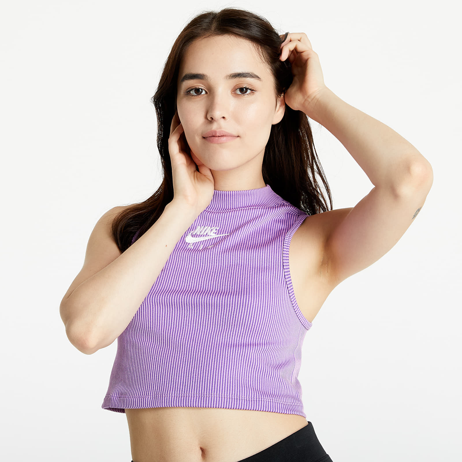 Purple nike crop top sales