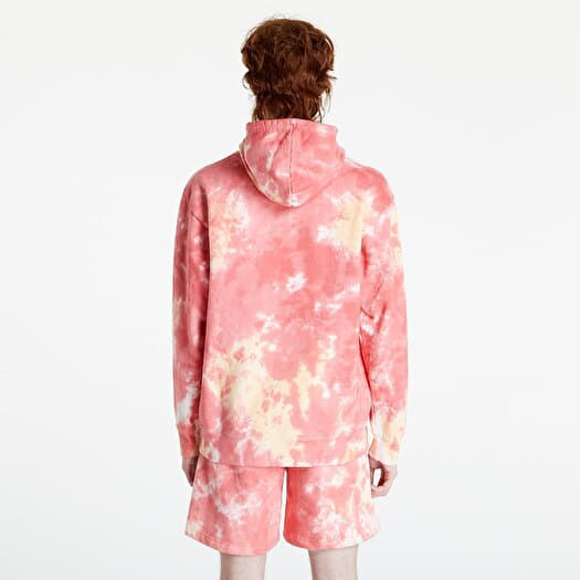 Mens pink tie dye hoodie top