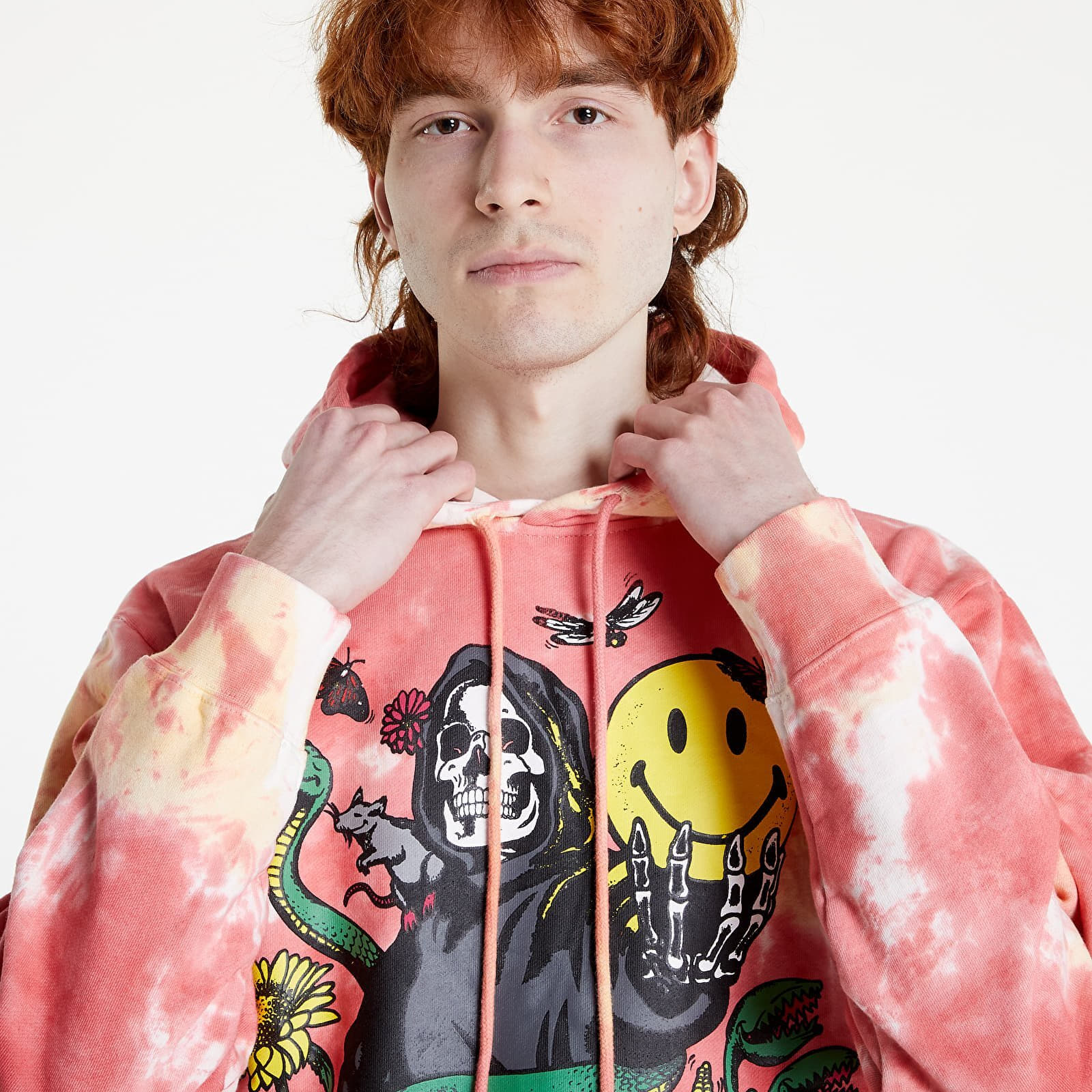 Pink skull hoodie best sale