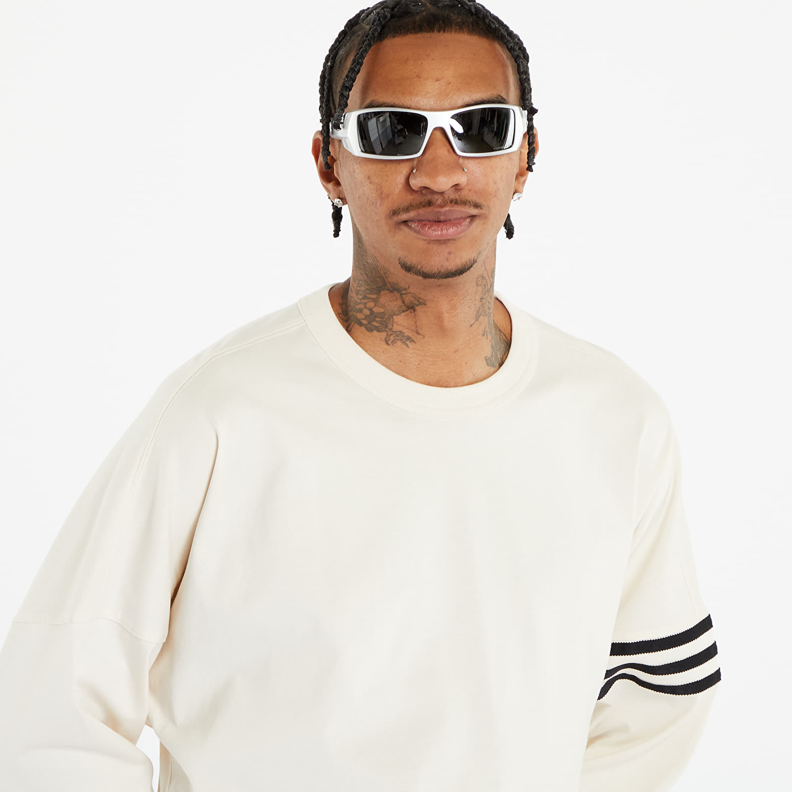Tricouri  adidas Originals Adicolor Neuclassics Long Sleeve Tee Wonder White/ Black