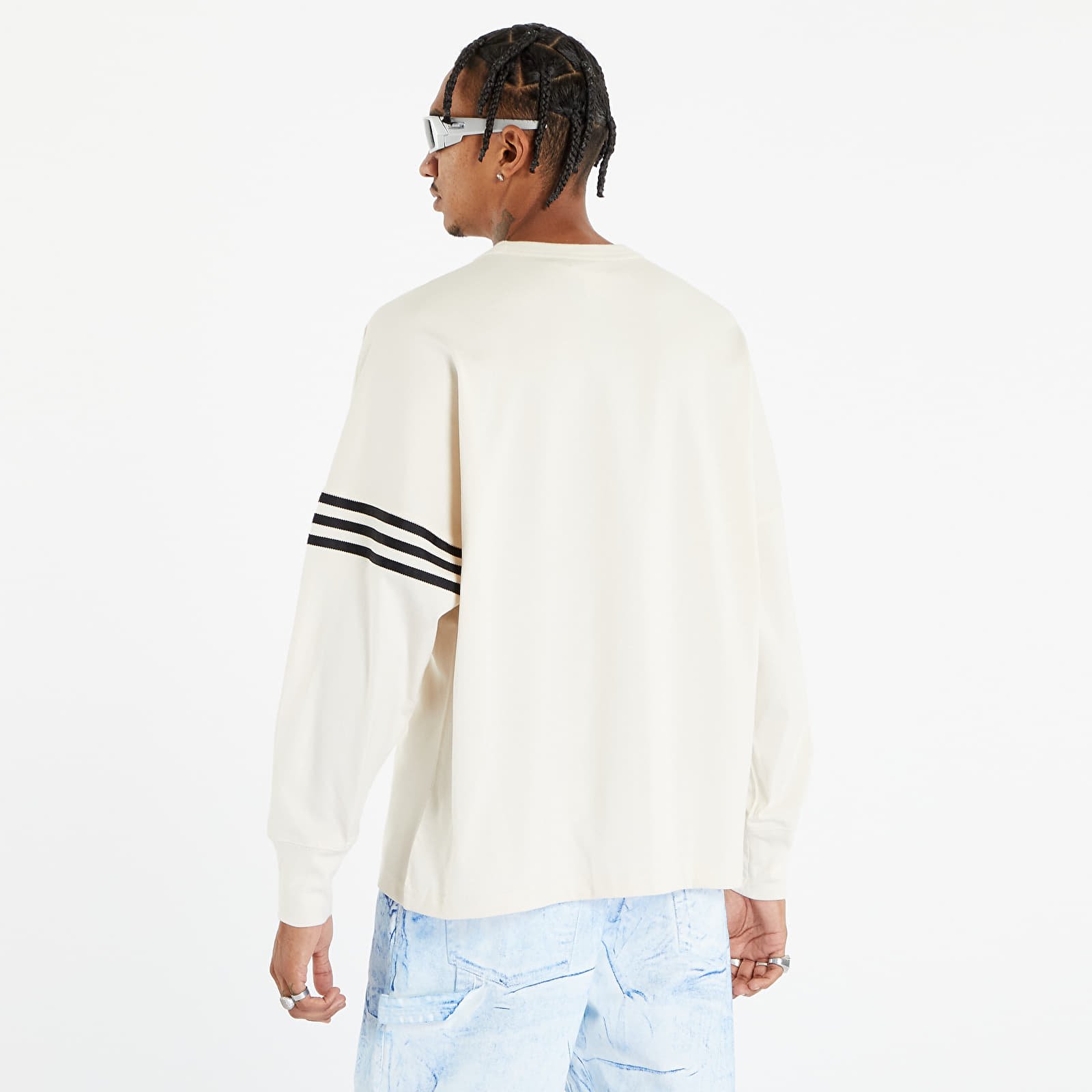 Tricouri  adidas Originals Adicolor Neuclassics Long Sleeve Tee Wonder White/ Black
