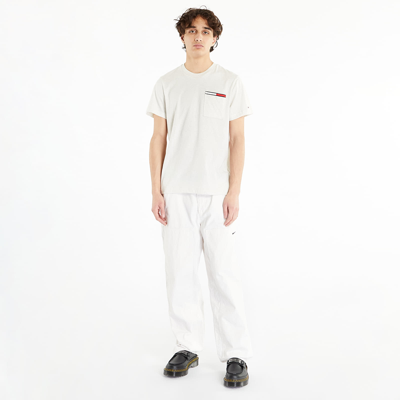 T-Shirts TOMMY JEANS Essential Flag Pocket Short Sleeve Tee White Heather