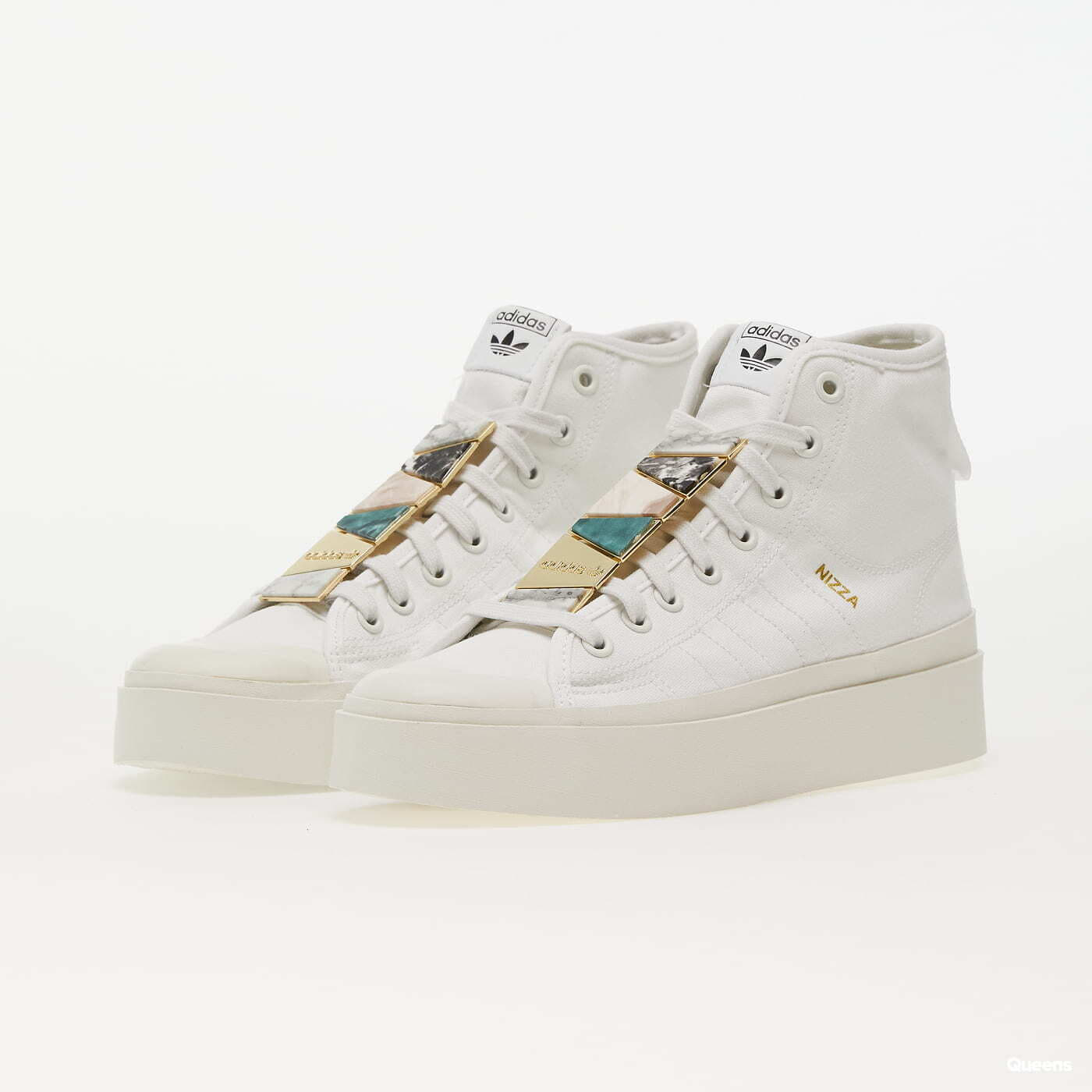 SievieŔu kedas un apavi adidas Originals Nizza Bonega Mid W Cloud White / Cloud White / Gold Metallic