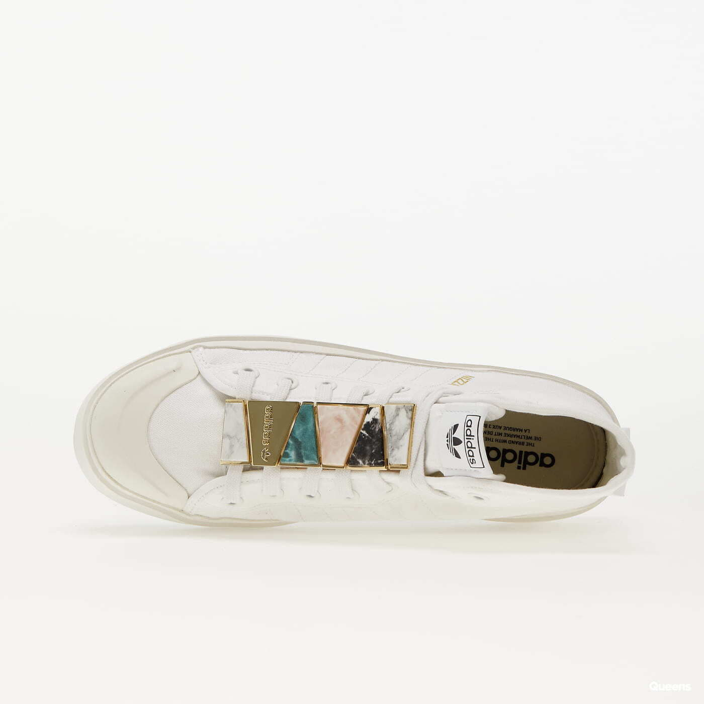 SievieŔu kedas un apavi adidas Originals Nizza Bonega Mid W Cloud White / Cloud White / Gold Metallic