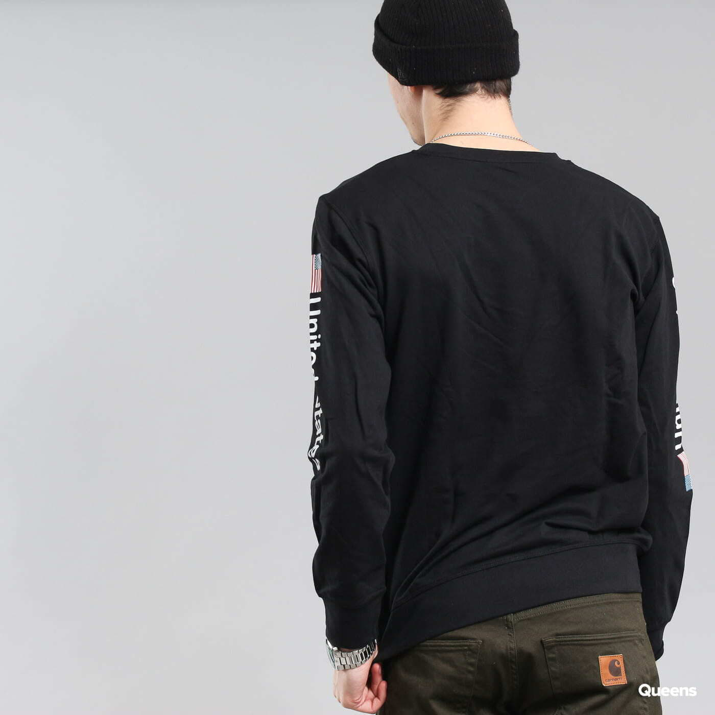 Mikiny Urban Classics NASA US Crewneck Black