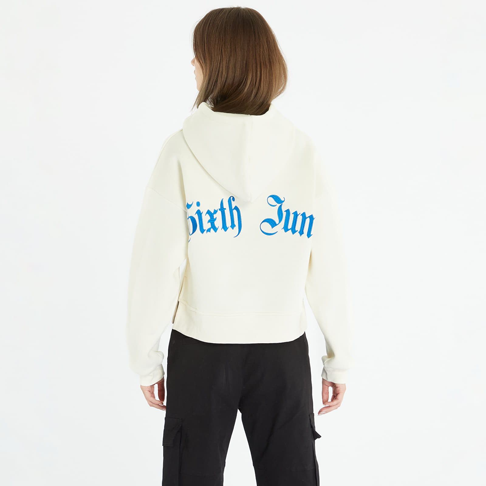 Bluzy damskie Sixth June Gothic Embroidery Hoodie Off White