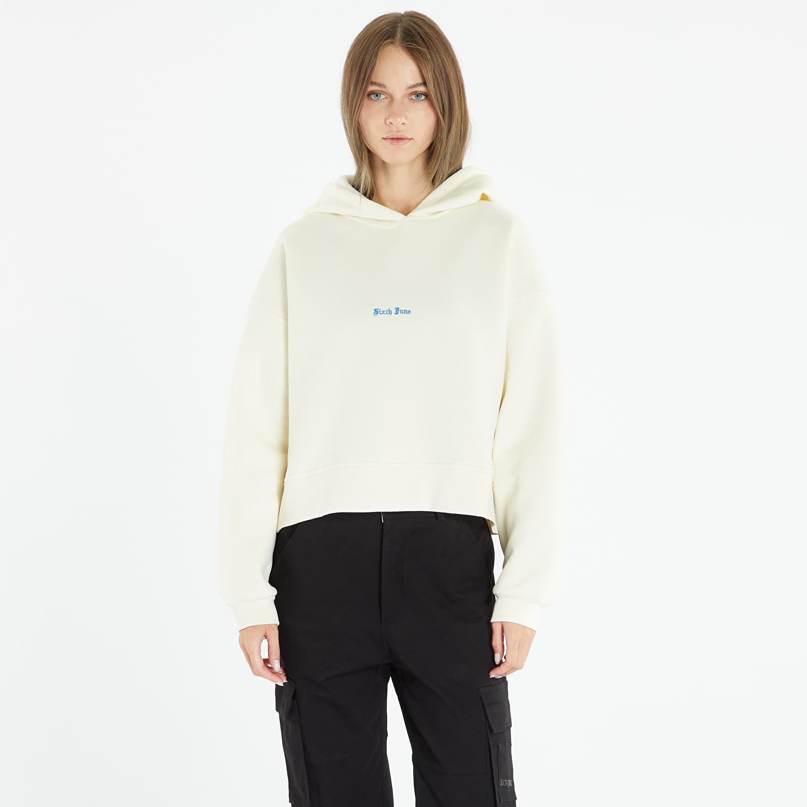 Bluzy damskie Sixth June Gothic Embroidery Hoodie Off White