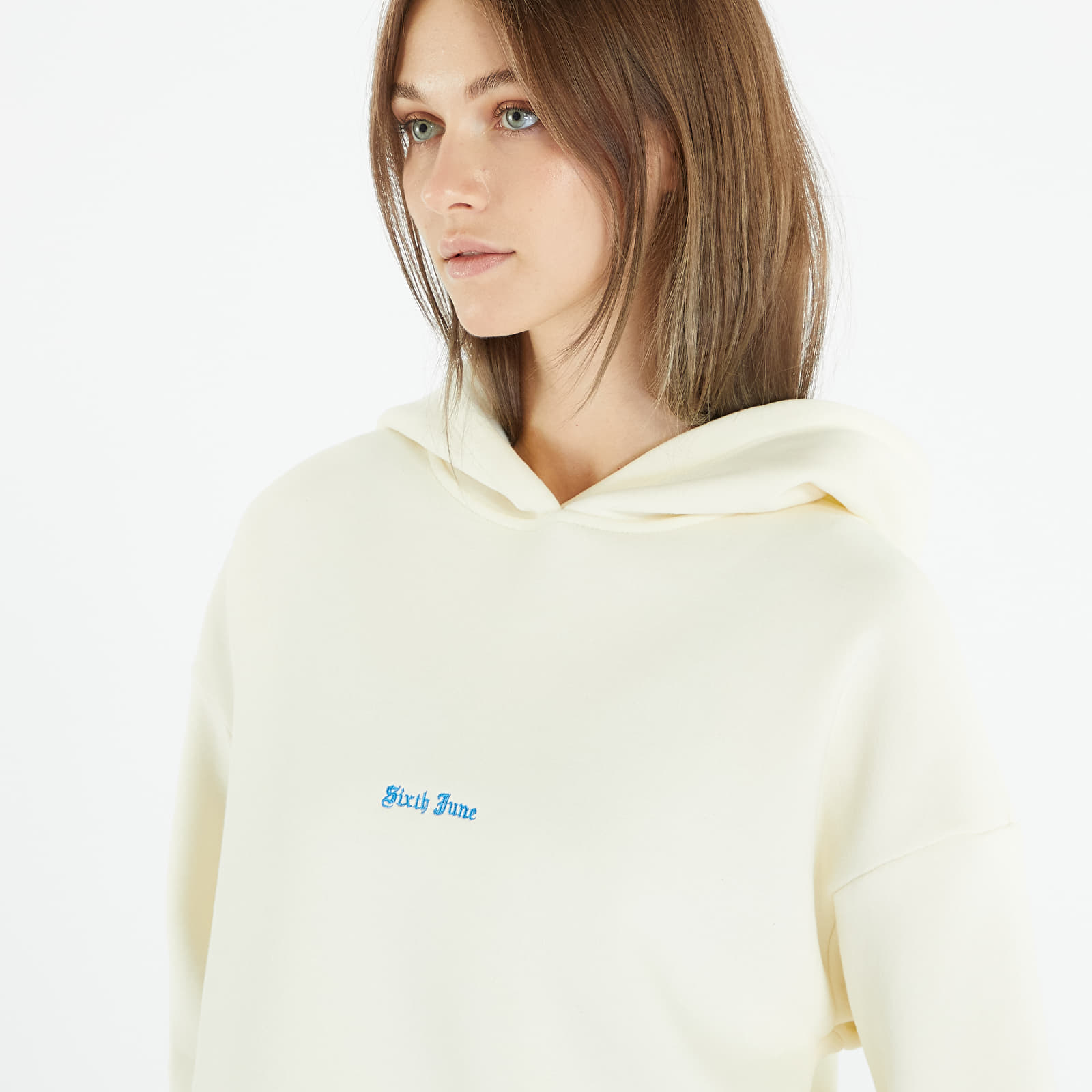 Bluzy damskie Sixth June Gothic Embroidery Hoodie Off White