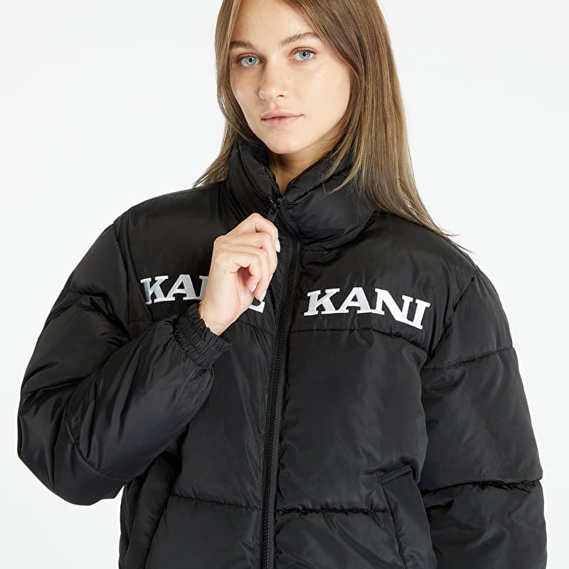 Karl Kani Retro Essential Puffer Jacket Black | Queens