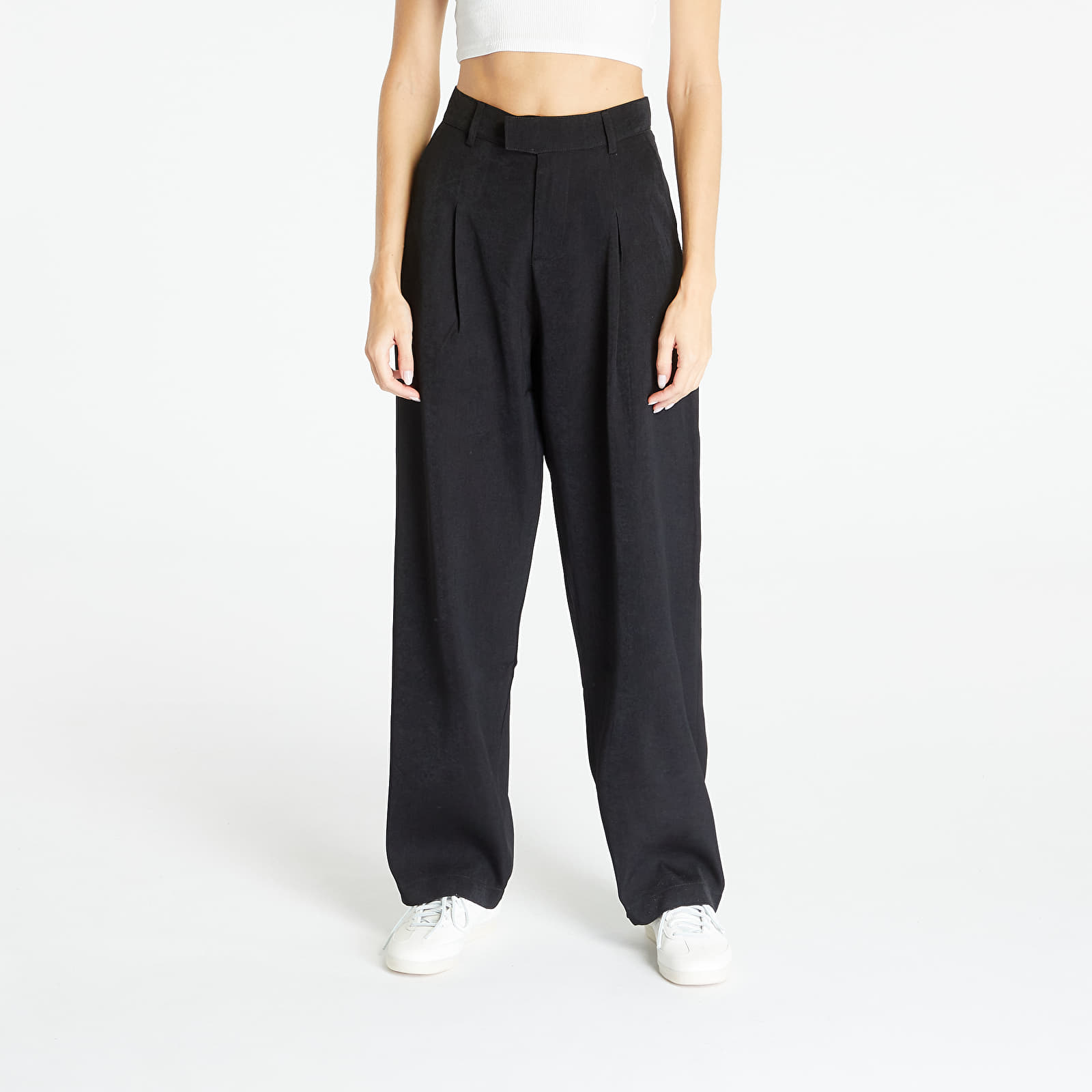 Bikses Sixth June Wide Leg Pants W/ Reverse Belt Black