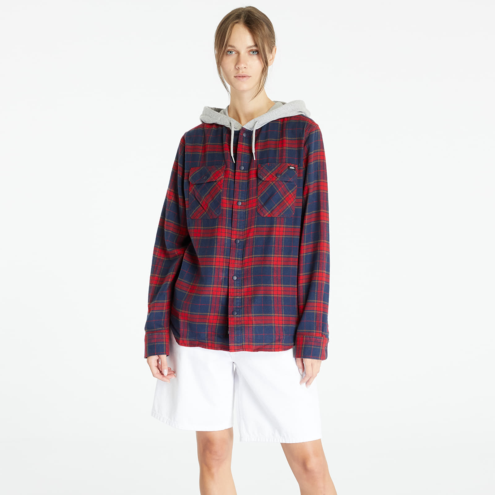 Shirts Vans Parkway Hooded Long Sleeve Shirt Blues/ Chi
