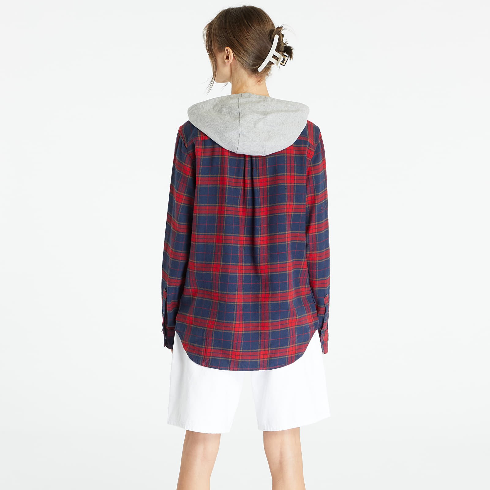 Shirts Vans Parkway Hooded Long Sleeve Shirt Blues/ Chi