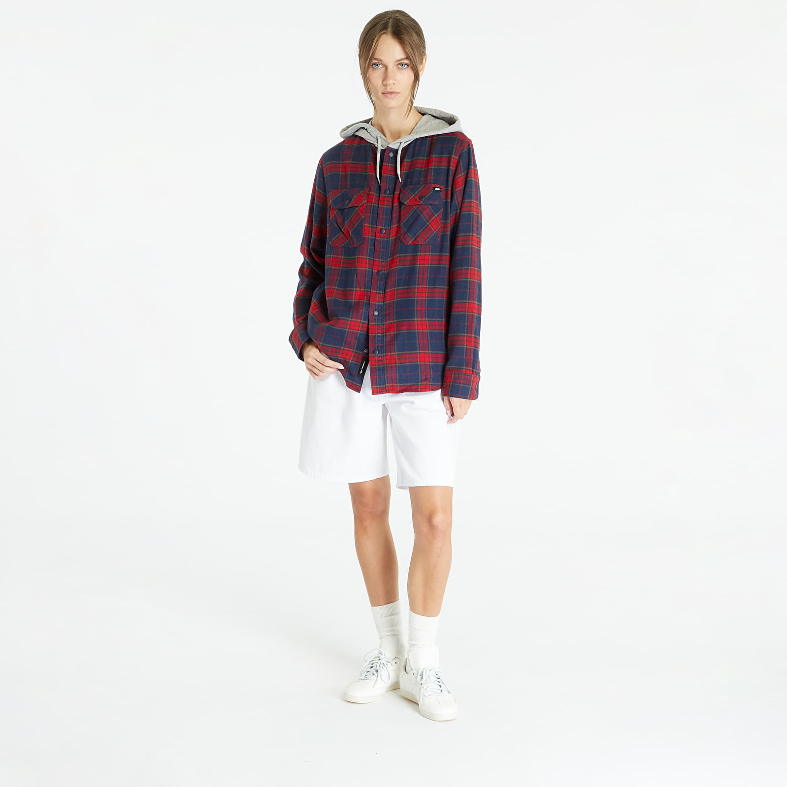 Shirts Vans Parkway Hooded Long Sleeve Shirt Blues/ Chi