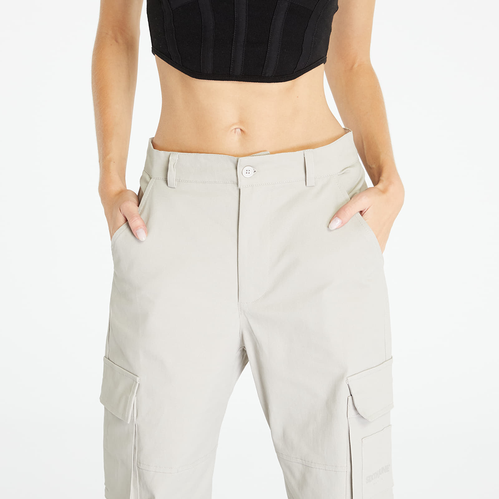 Jeans and trousers Sixth June Cargo Pants W/ Reverse Belt Grey