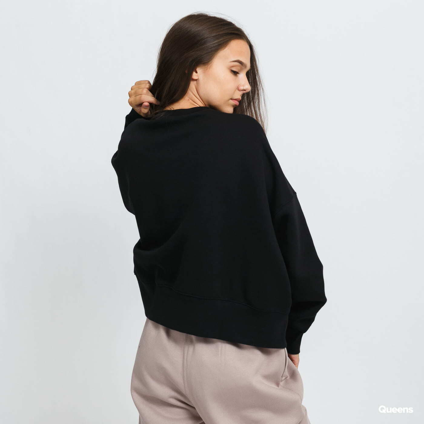 Hoodies and sweatshirts Nike Oversized Fleece Crew Sweatshirt černá