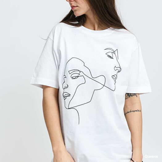 Magliette Urban Classics Ladies One Line Tee White Queens