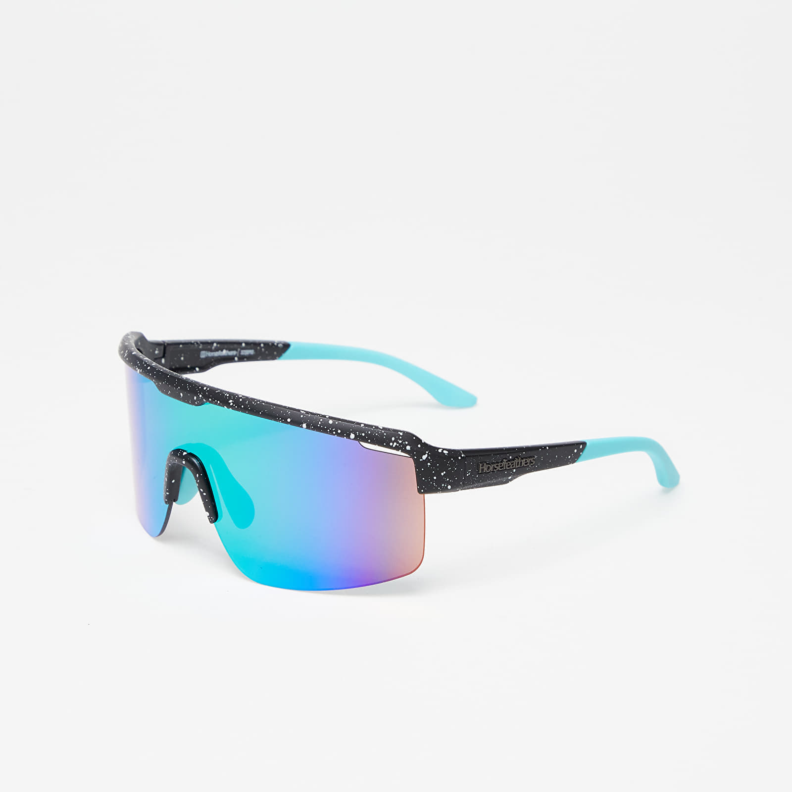 Solbriller Horsefeathers Scorpio Sunglasses Black Splash/ Mirror Green