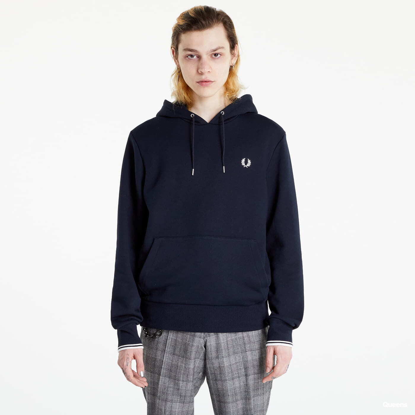 Mikiny FRED PERRY Tipped Hooded Sweatshirt Navy