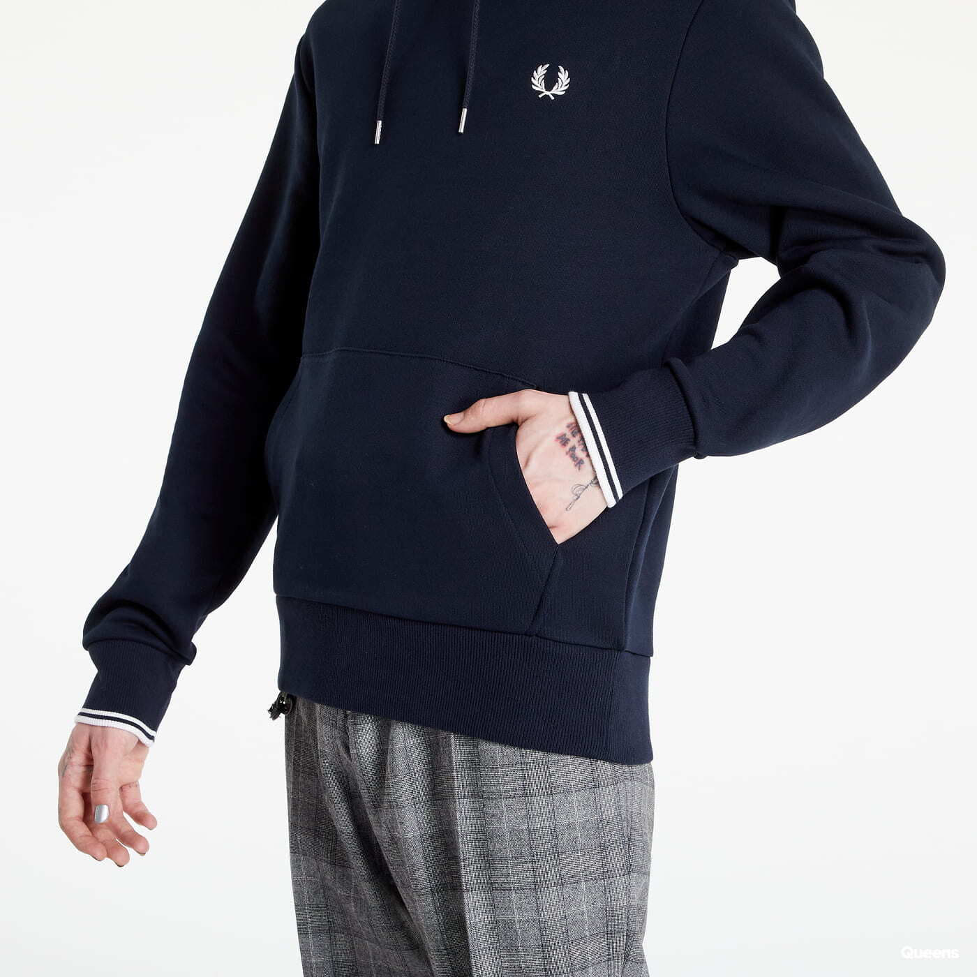 Sweatshirts FRED PERRY Tipped Hooded Sweatshirt Navy