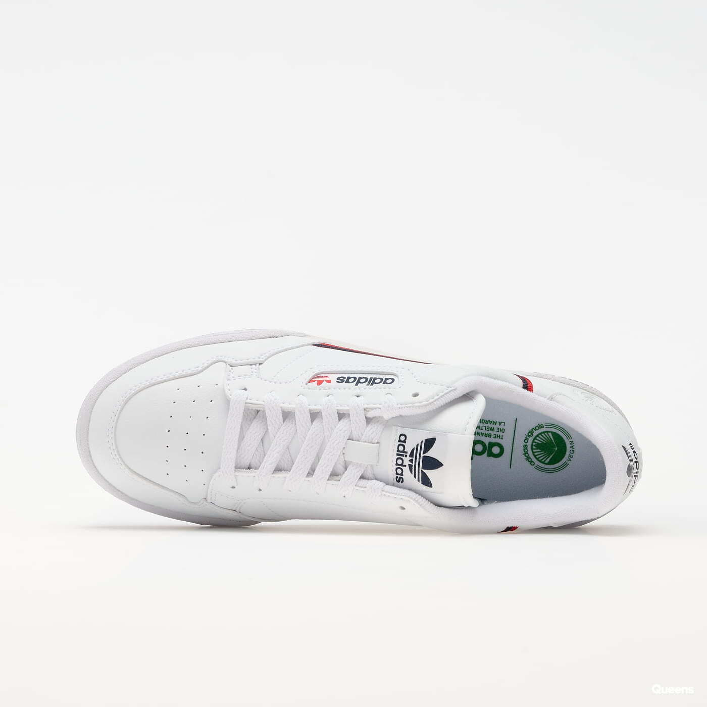 Moške superge in čevlji adidas Continental 80 Vegan Ftwr White/ Collegiate Navy/ Scarlet