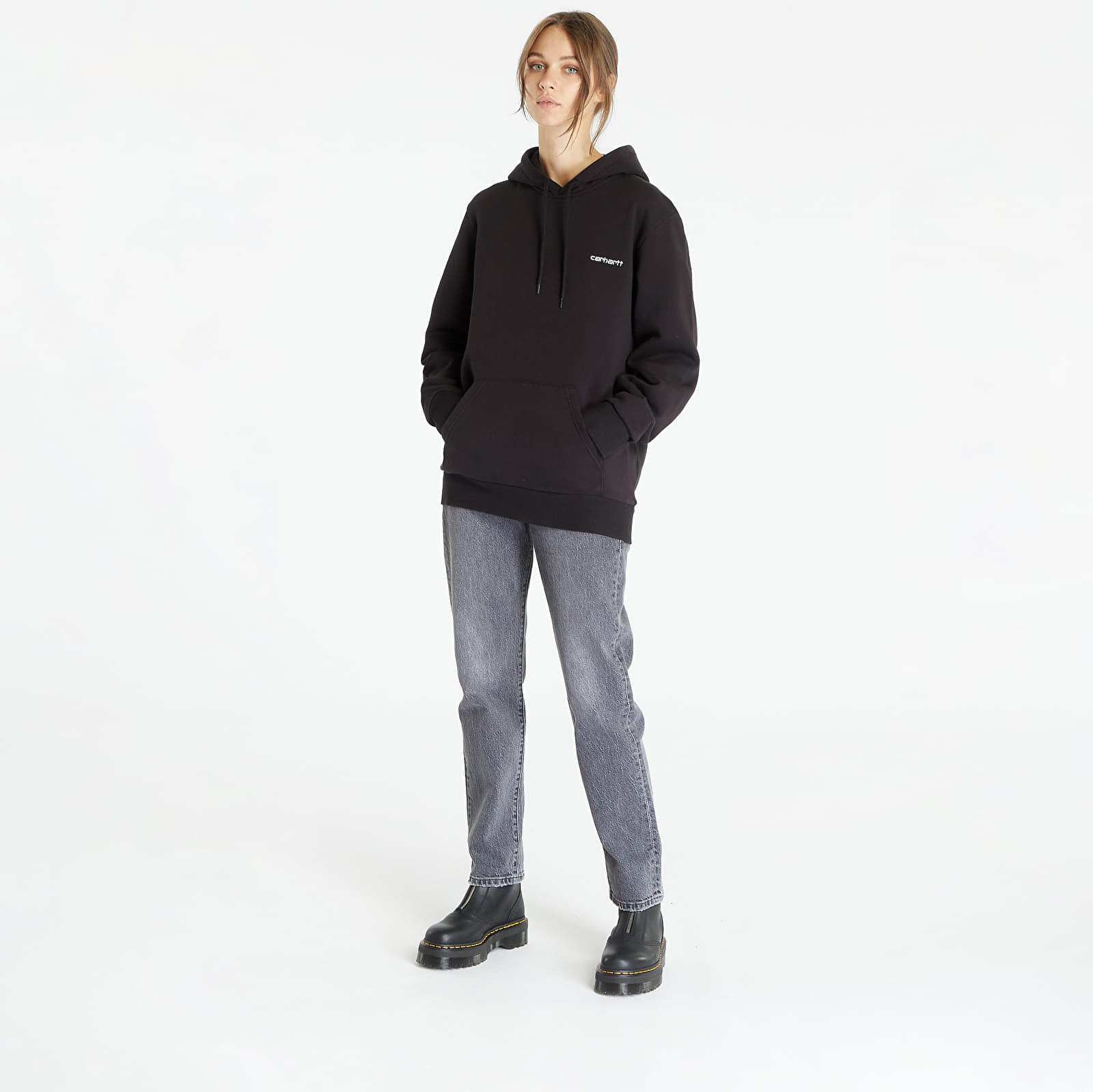 Hoodies and sweatshirts  Carhartt WIP Hooded Script Embroidery Sweatshirt UNISEX Black