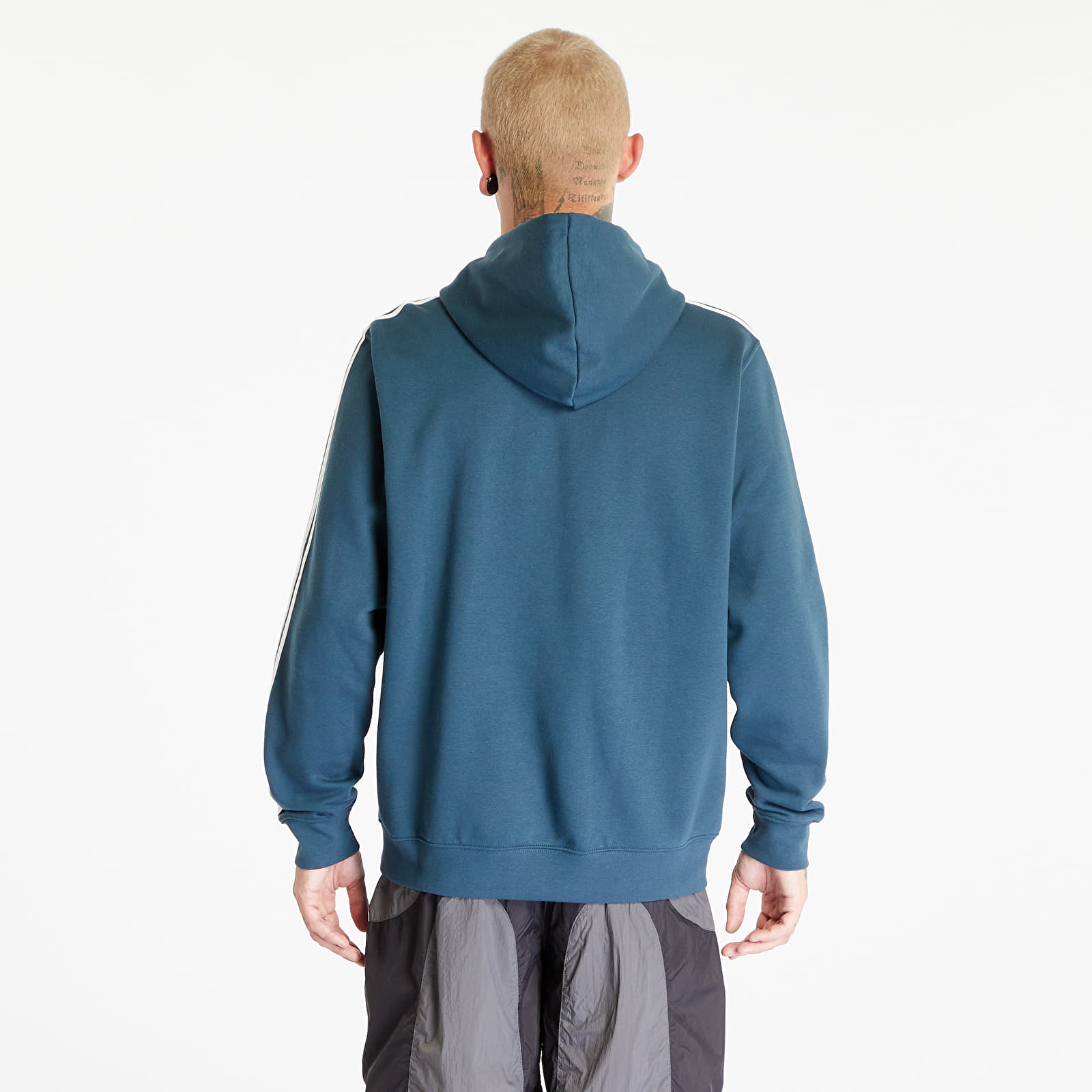 Adidas hoodie blue stripes cheap
