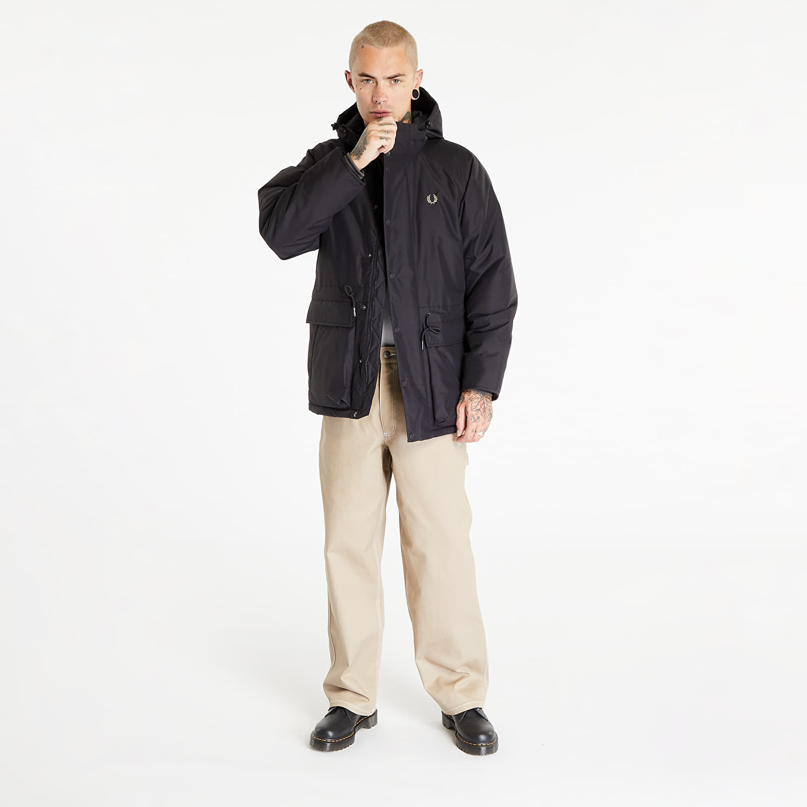 Fred perry parka sales black