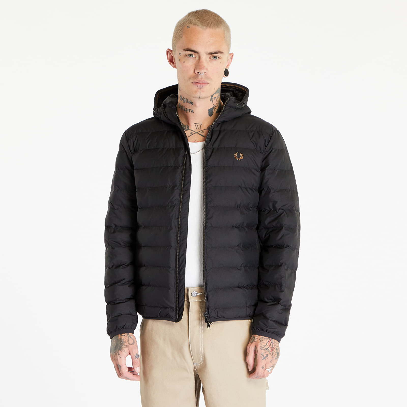 Jackets FRED PERRY Hooded Insulated Jacket Black