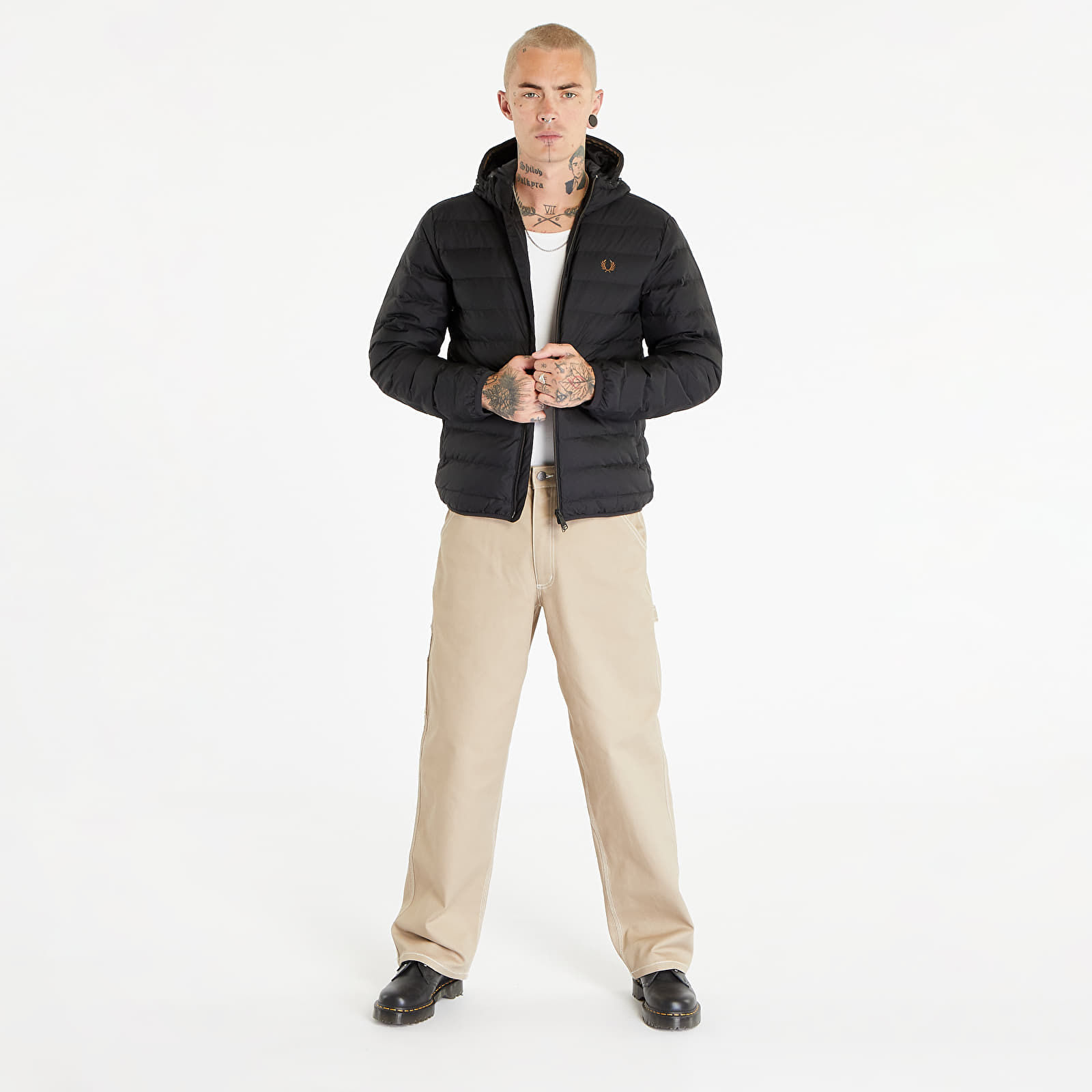 Jackets FRED PERRY Hooded Insulated Jacket Black