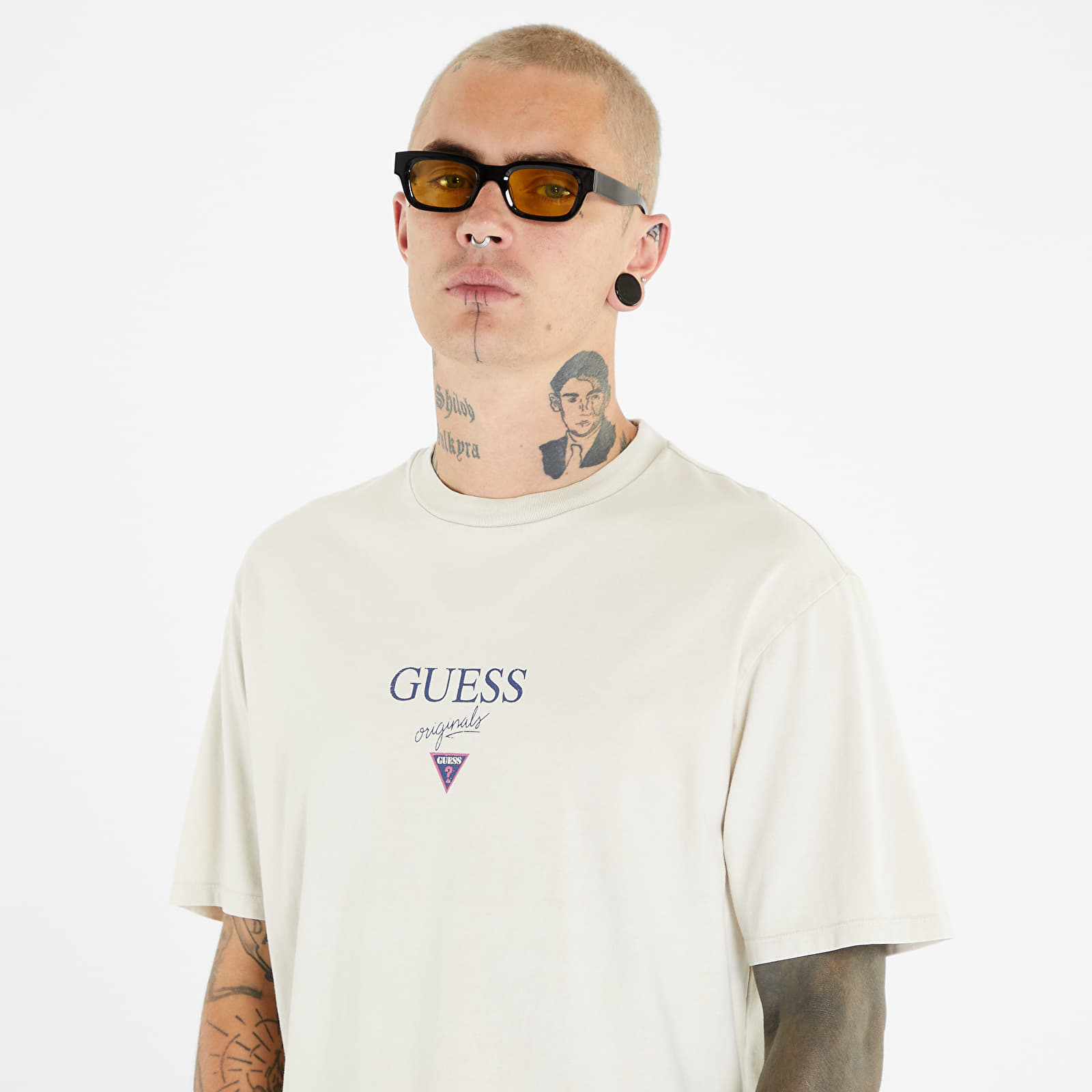 T-shirts GUESS Printed Baker Logo Tee Sandy Shore Multi