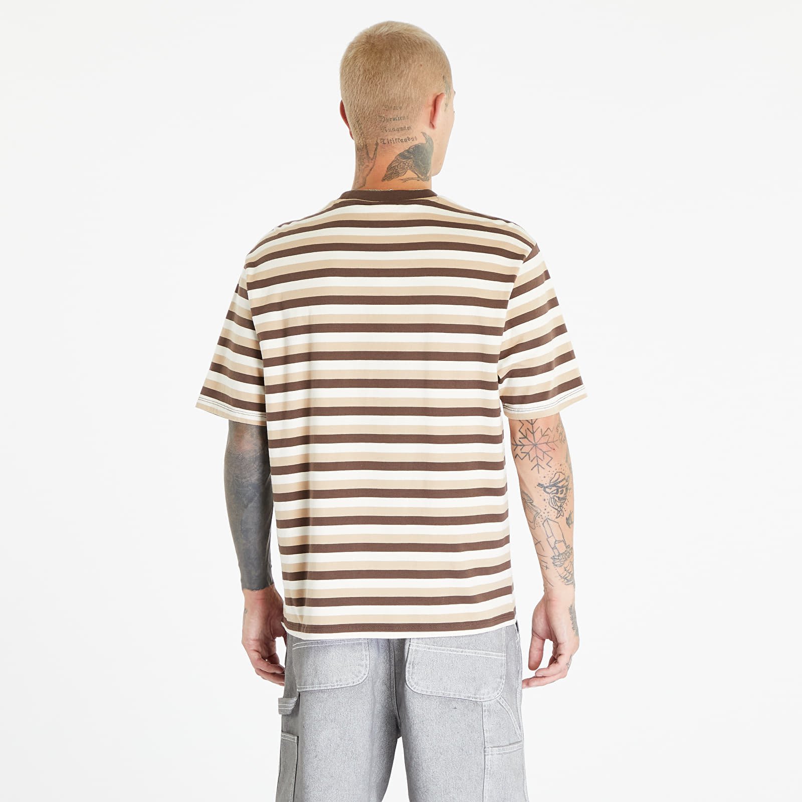 T-shirts GUESS Horizontal Stripe Tee Coarse Brown Multi