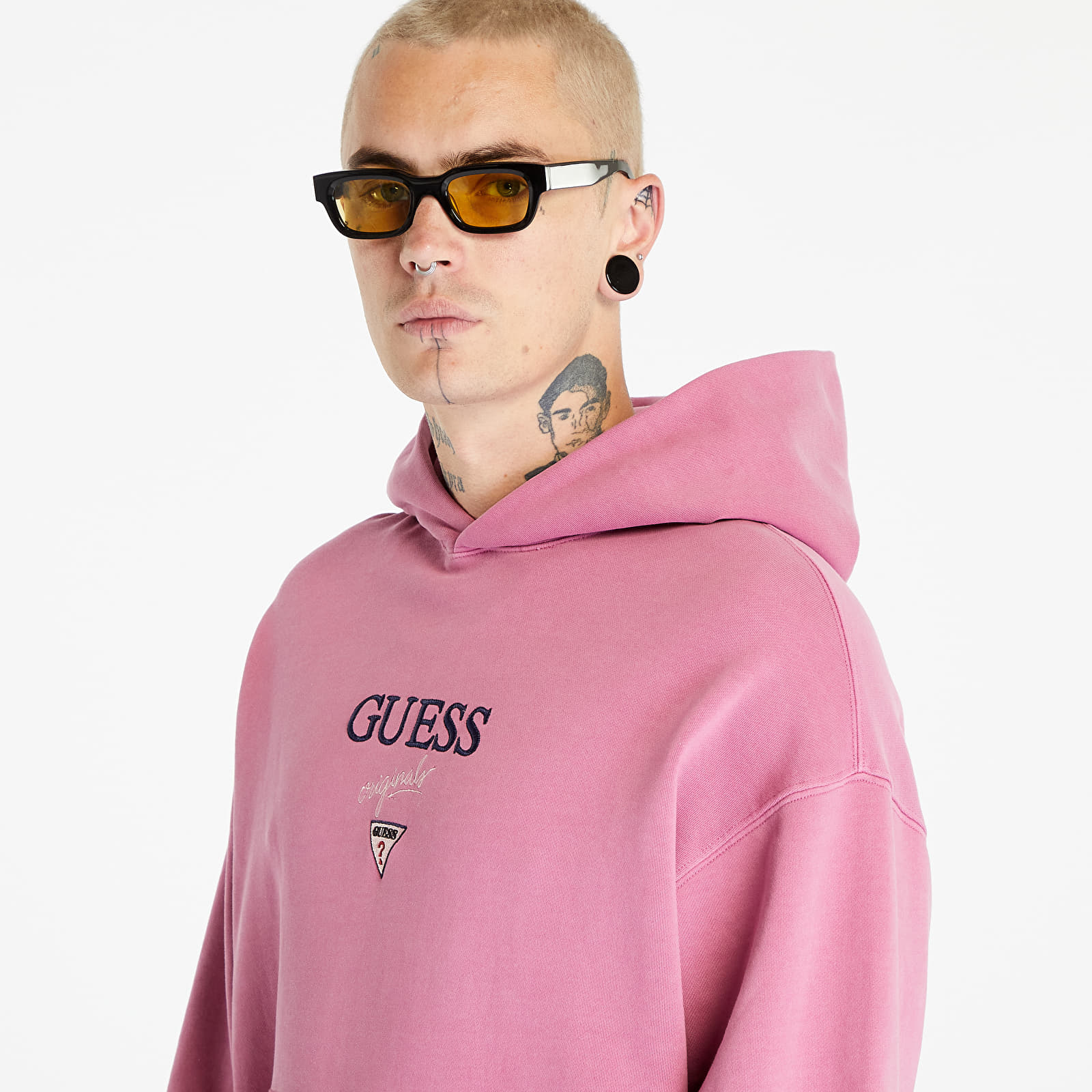 Hættetrøjer og sweatshirts GUESS Baker Logo Hoodie Distressed Damson Mu