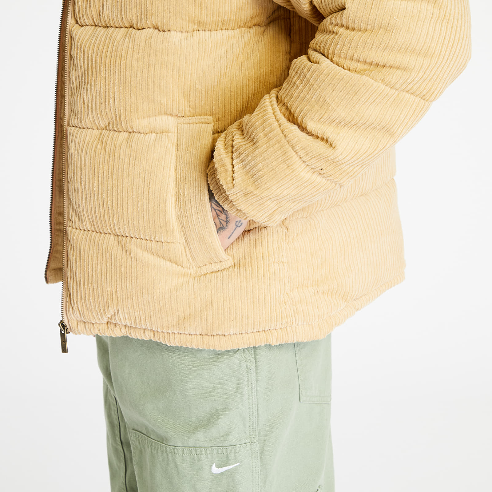 Bundy a kabáty Karl Kani Retro Corduroy Puffer Jacket Sand