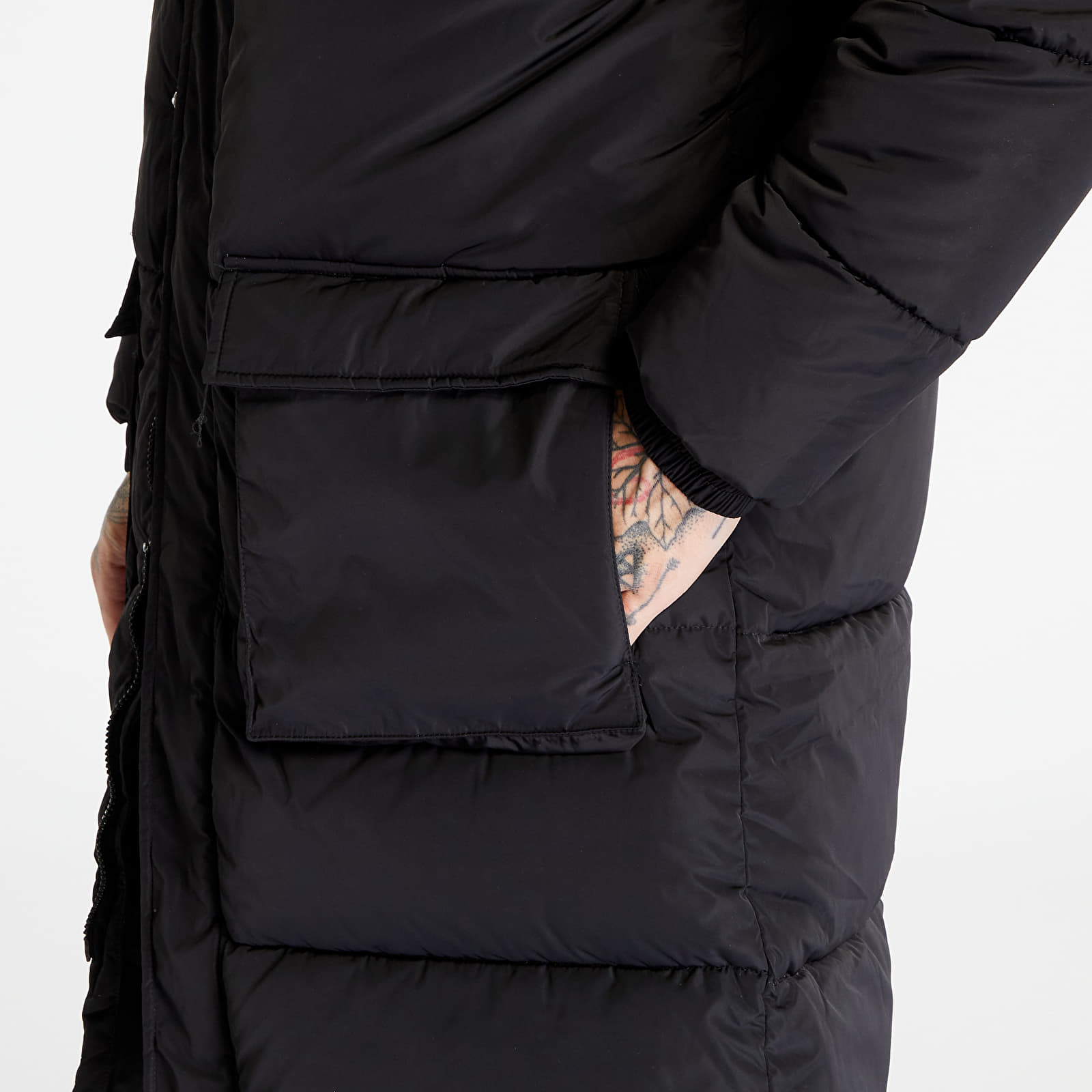 Jackets and Coats Karl Kani Retro Hooded Long Puffer Jacket Black