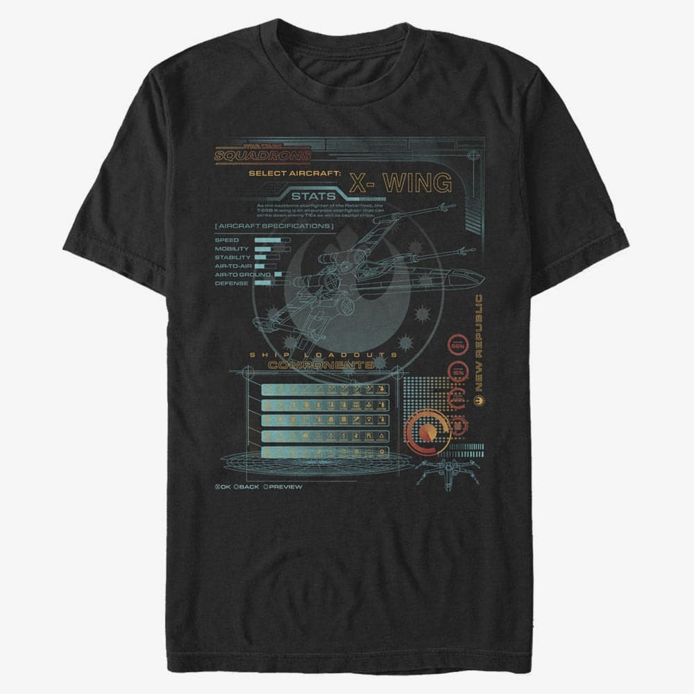 T-shirts Merch Star Wars: Squadrons - X-Wing Game Components Unisex T-Shirt Black