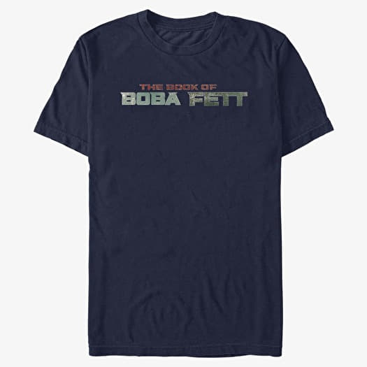 Majica Merch Star Wars Book of Boba Fett - Boba Fett Text Logo Unisex T-Shirt Navy Blue