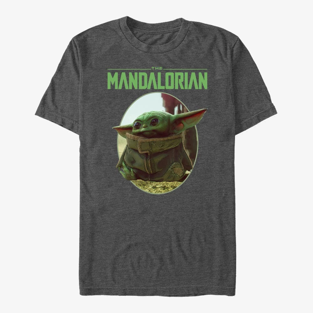 Tricouri Merch Star Wars: The Mandalorian - The Look Unisex T-Shirt Dark Heather Grey