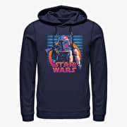 Merch Star Wars: Classic - Neon Fett Unisex Hoodie Navy Blue