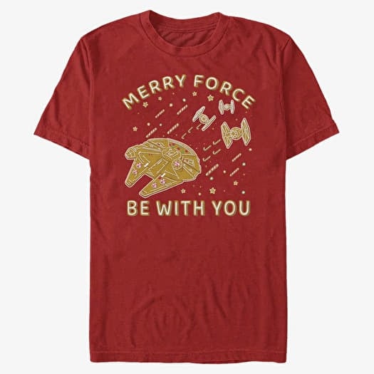 T-shirt Merch Star Wars: Classic - Gingerbread Falcon Unisex T-Shirt Red
