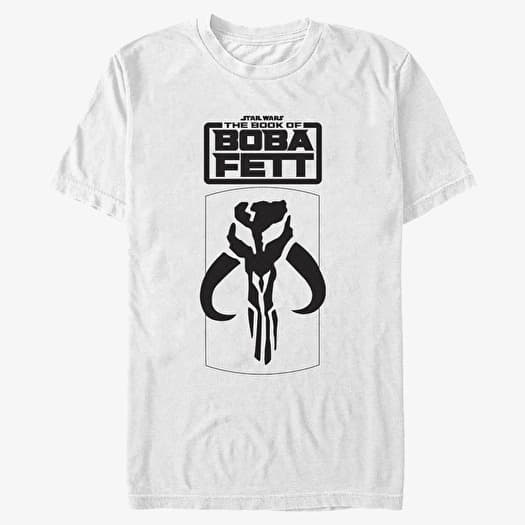 T-shirt Merch Star Wars Book of Boba Fett - Mandalorian Skull Logo Unisex T-Shirt White