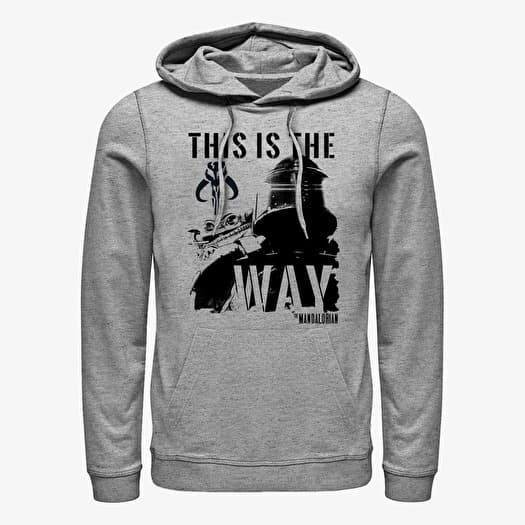 Mikina Merch Star Wars: The Mandalorian - Inked Mando Unisex Hoodie Heather Grey