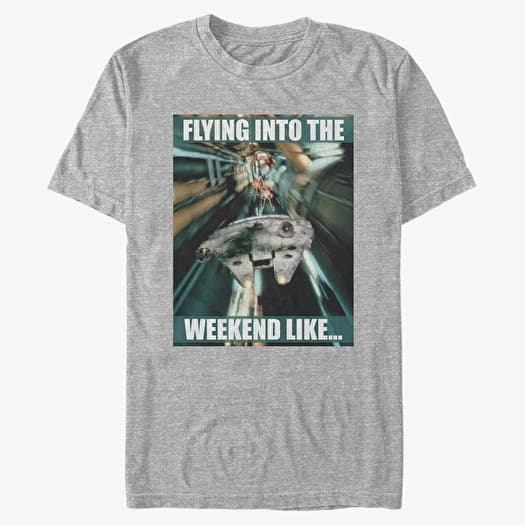 T-shirt Merch Star Wars: Classic - Flying Into The Weekend Unisex T-Shirt Heather Grey