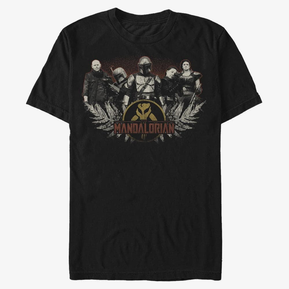 Trička Merch Star Wars: Mandalorian - Vintage Crew Unisex T-Shirt Black