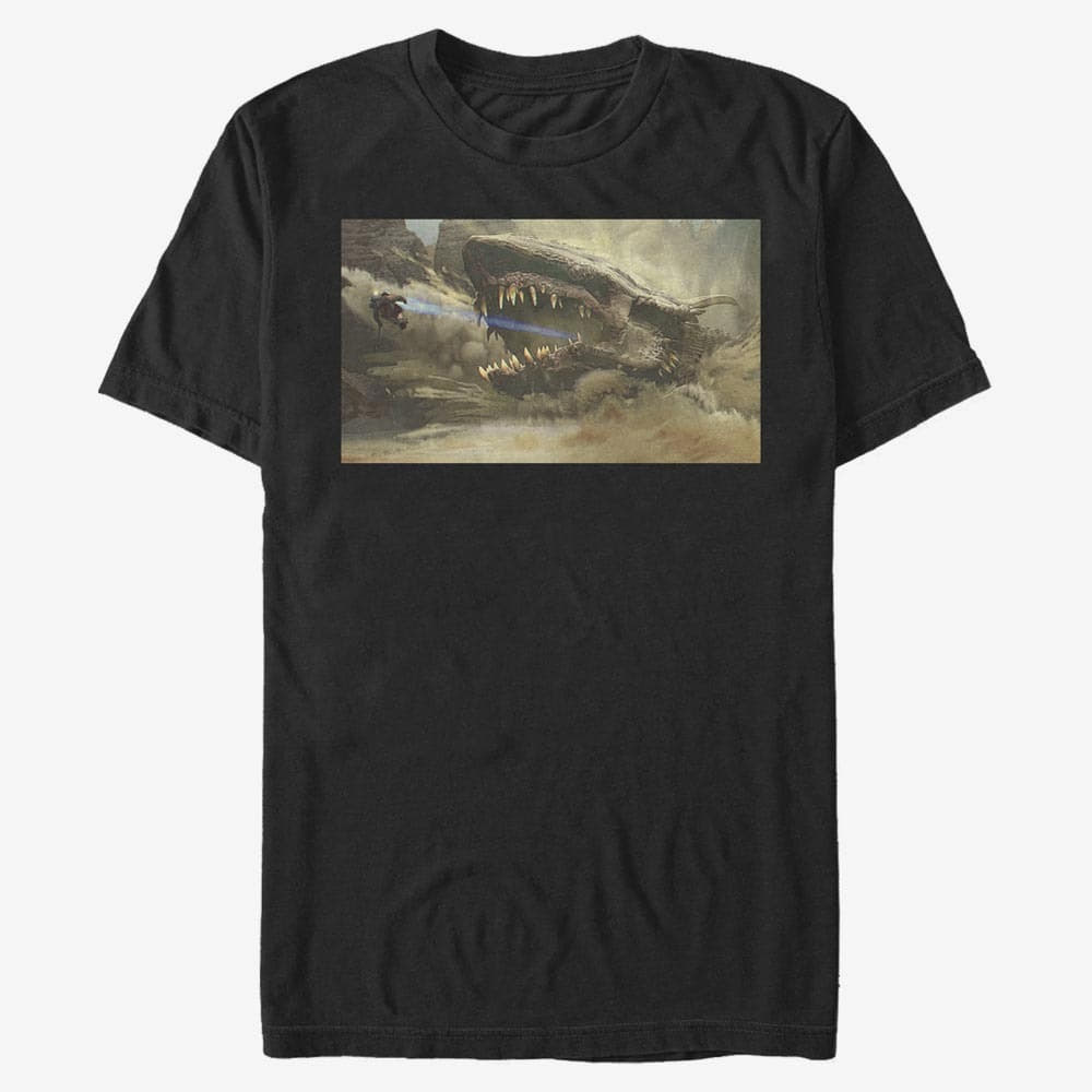 Tricouri Merch Star Wars: The Mandalorian - MandoMon Epi Reaction Unisex T-Shirt Black