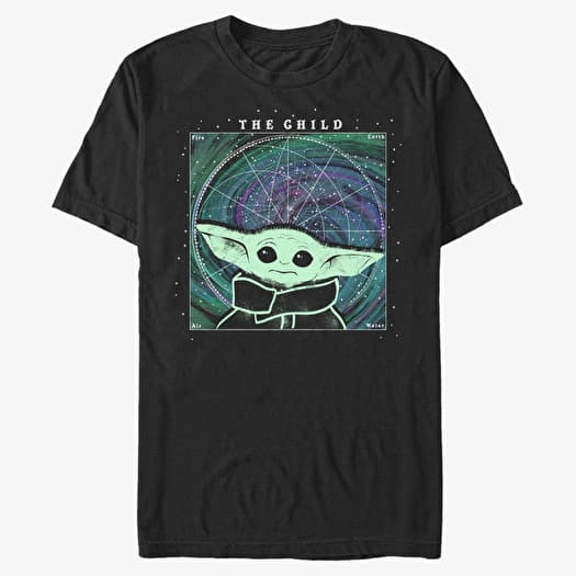 T-krekls Merch Star Wars: The Mandalorian - Yoda Child Space Unisex T-Shirt Black
