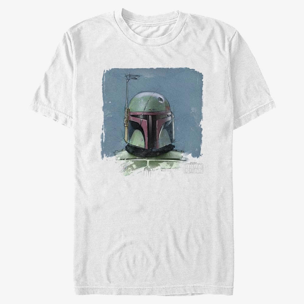 T shirts Merch Star Wars Book of Boba Fett Boba Fett Portrait Unisex T Shirt White Queens
