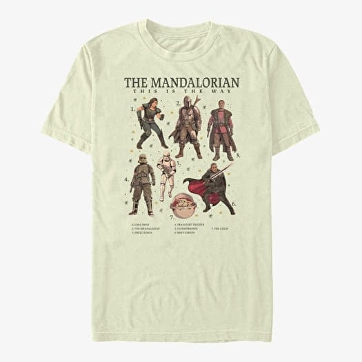 Majica Merch Star Wars: The Mandalorian - Mando Textbook Unisex T-Shirt Natural