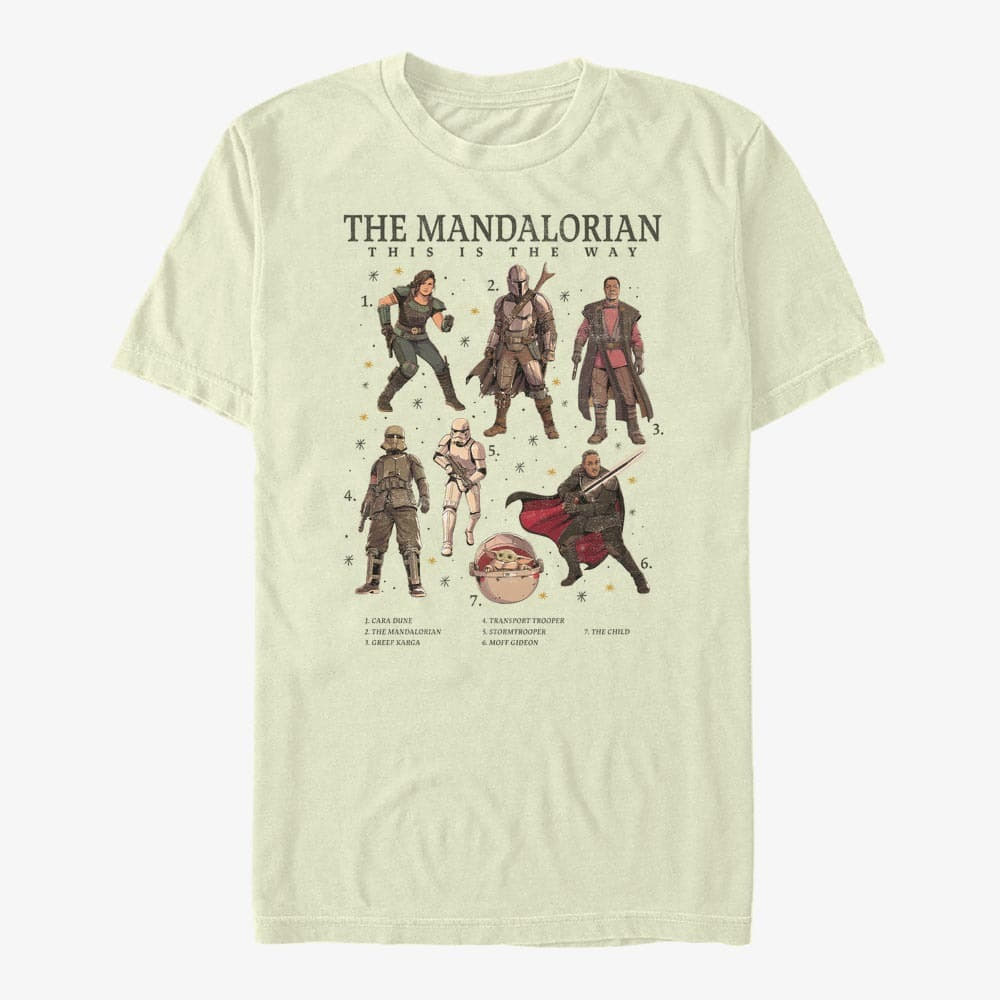 Magliette Merch Star Wars: The Mandalorian - Mando Textbook Unisex T-Shirt Natural