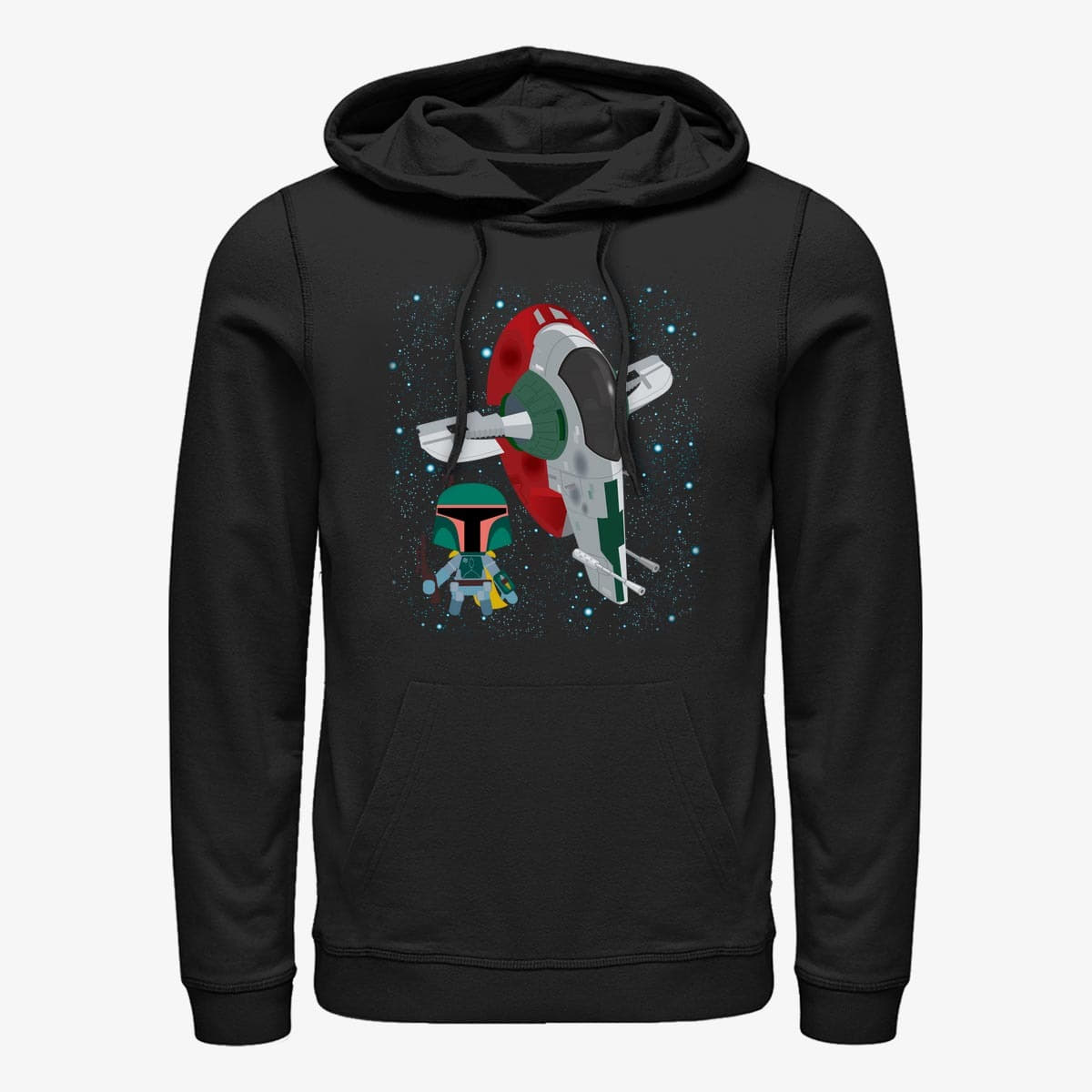 Hanorace Merch Star Wars: Classic - Cute Boba Unisex Hoodie Black