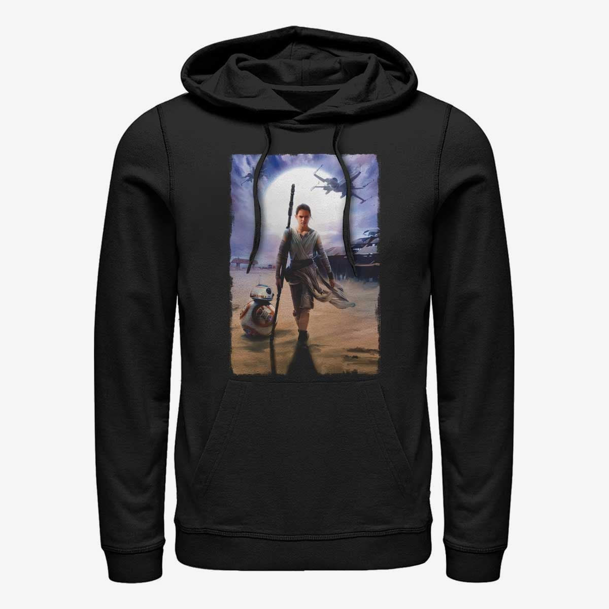 Hoodies and sweatshirts  Merch Star Wars: Episode 7 - Rey Painting Unisex Hoodie Black